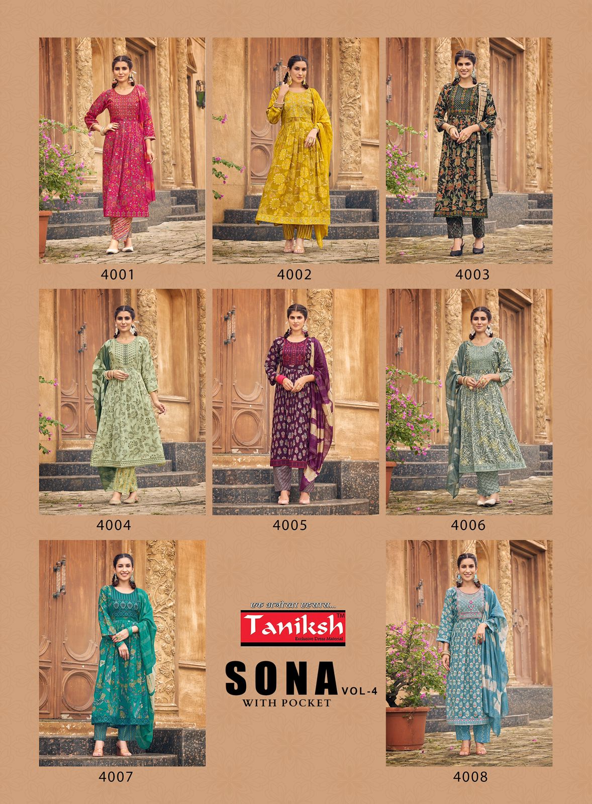 Sona Vol 4 By Taniksh Rayon Printed Kurti With Bottom Dupatta Wholesale Price In Surat
